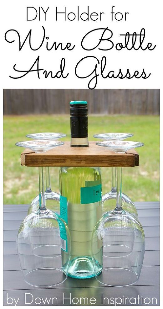 DIY Wine Bottle and Glasses Carrier