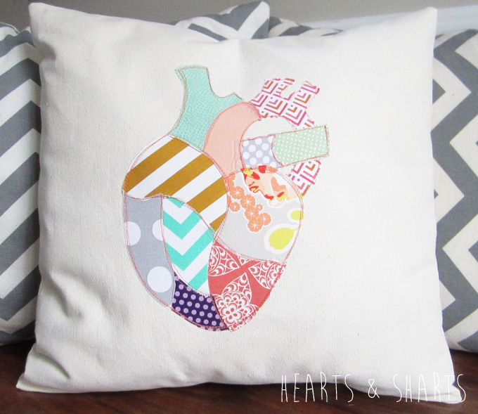Anatomical Heart Pillow Cover