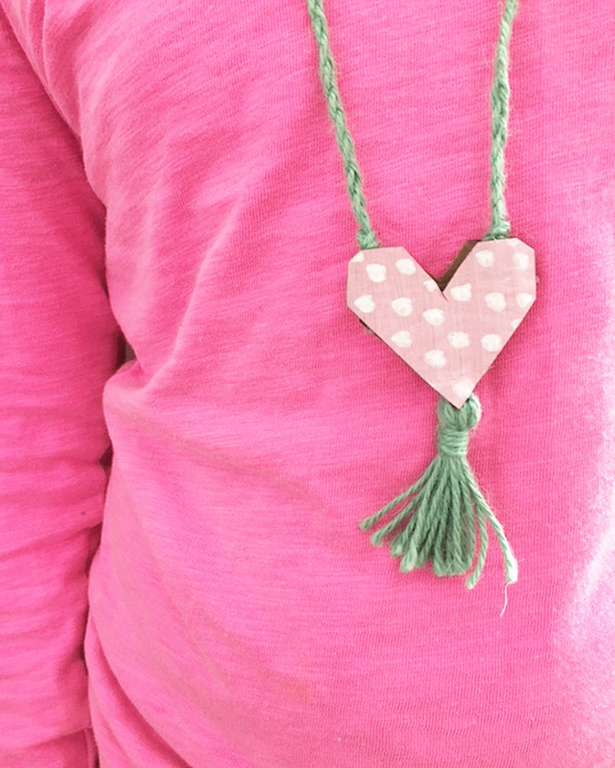 Cardboard Heart Necklaces