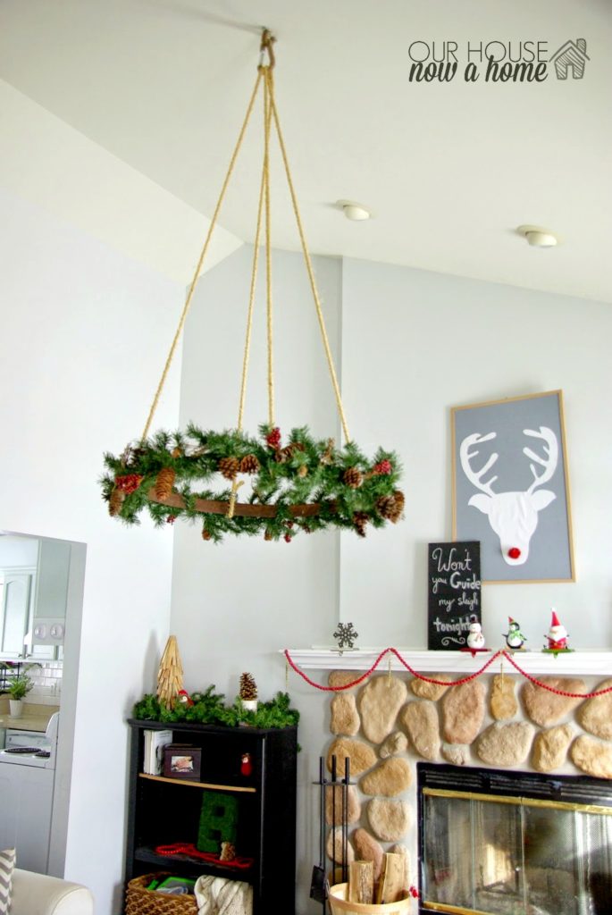 Living Room with Hanging Wreath