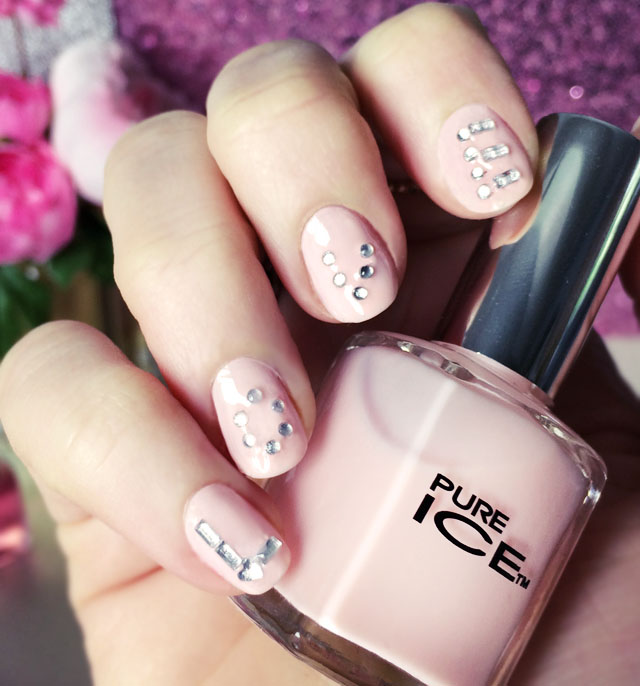 Pink & Crystal Nails