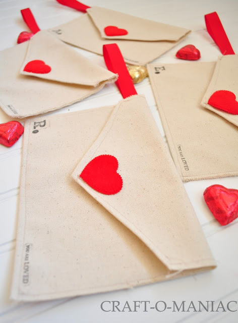 DIY Valentine Fabric Envelopes