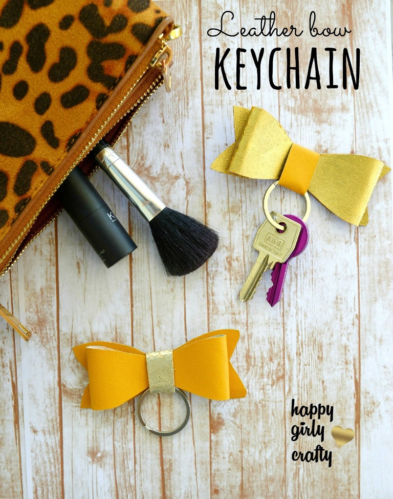 Faux Leather Bow Keychains