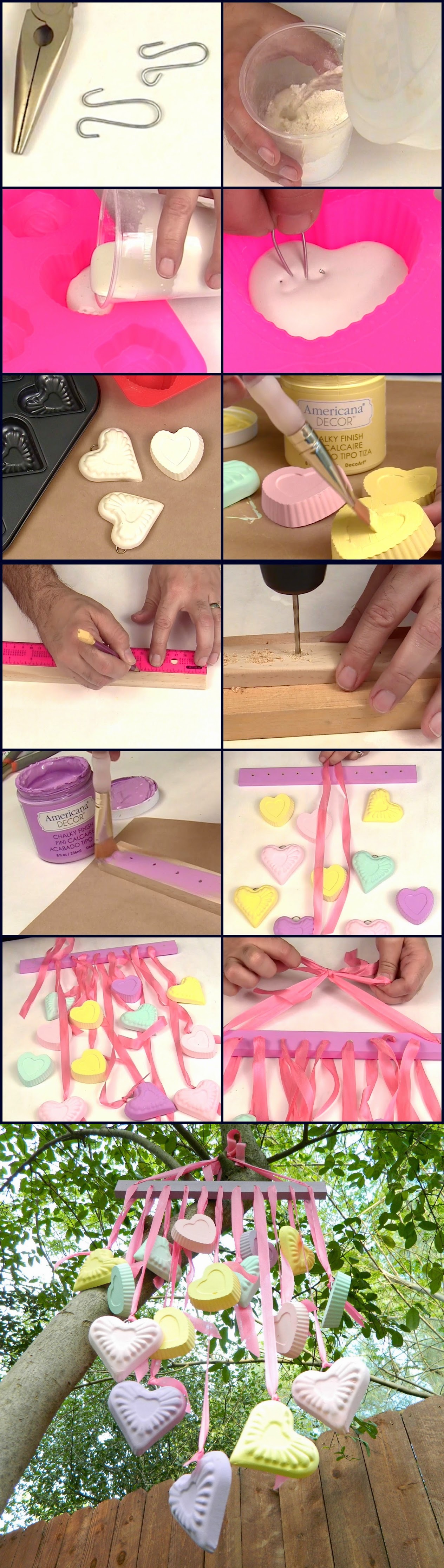 Candy Hearts Wind Chime Tutorial