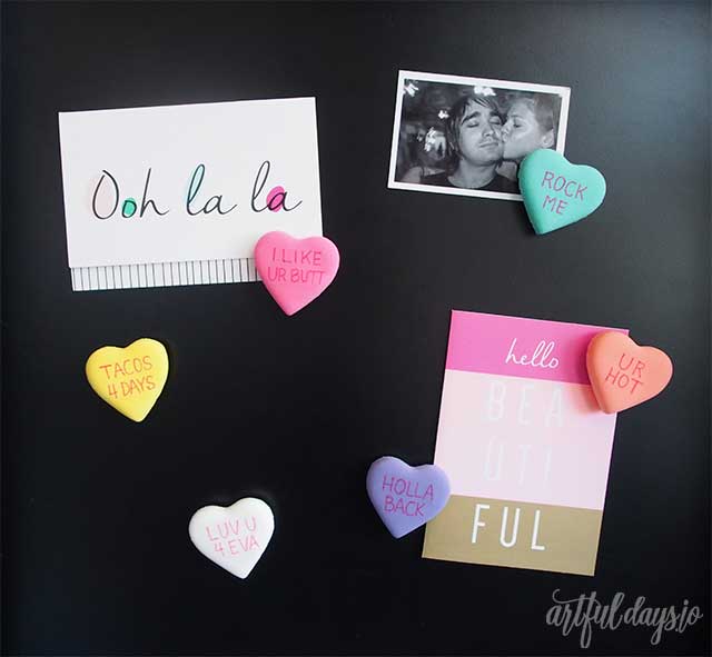 Conversation Candy Heart Magnets