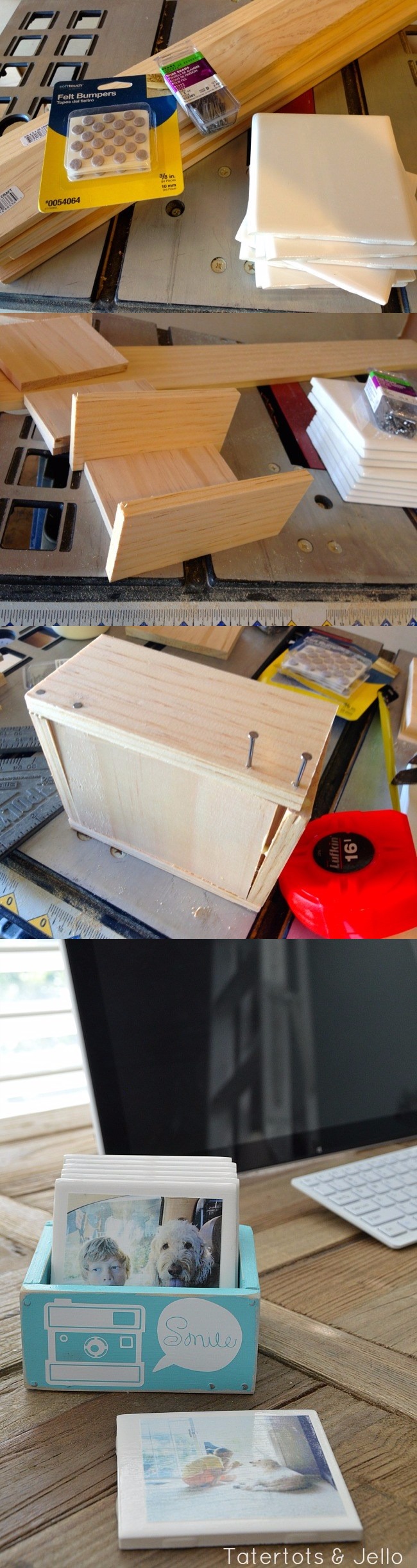 DIY Instagram Coasters in Wooden Box