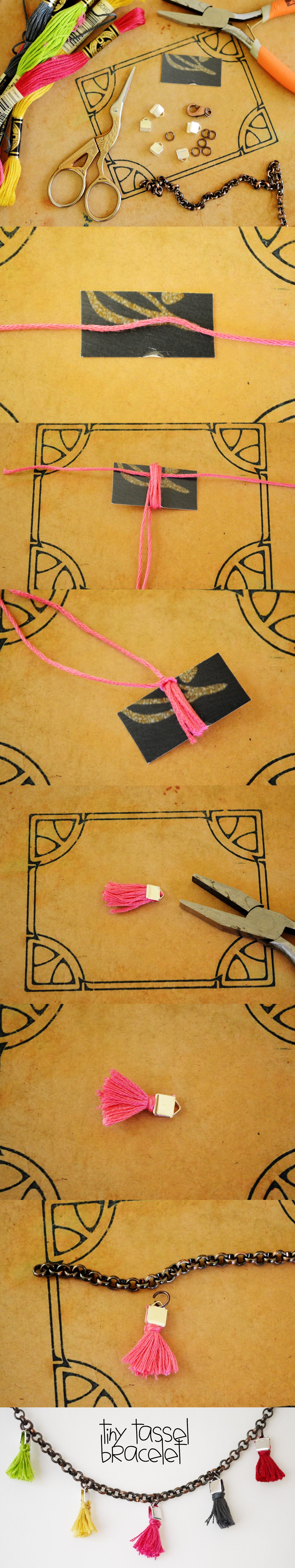 DIY Tiny Tassel Bracelet
