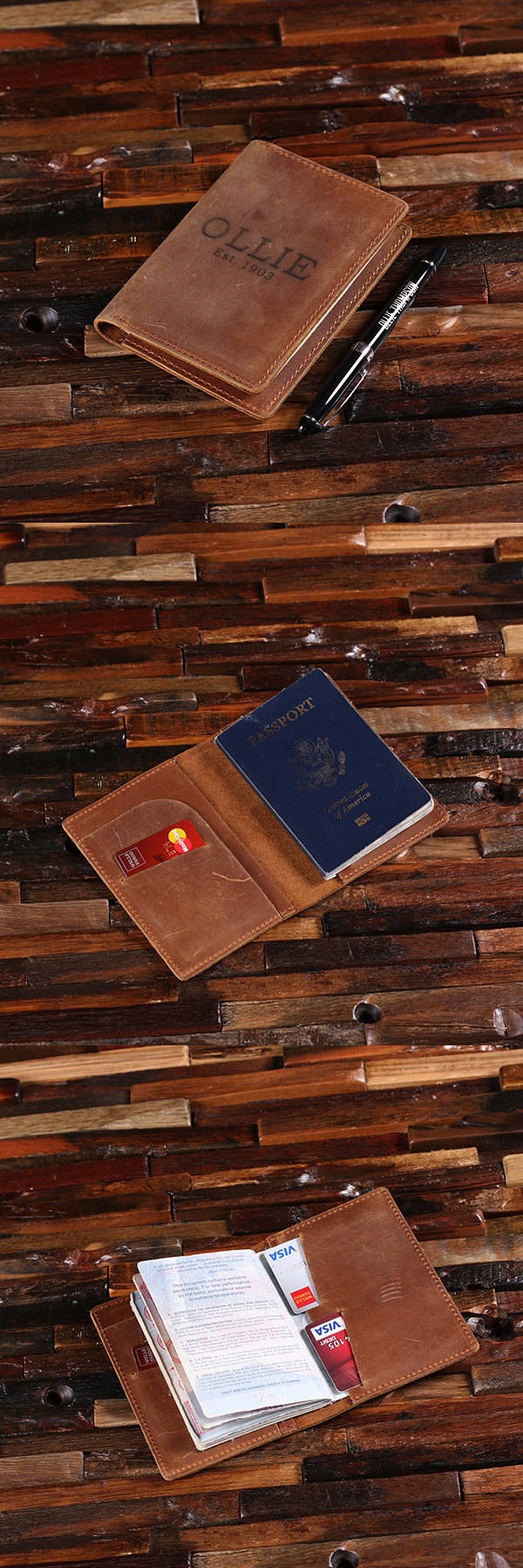 Engraved Leather Passport