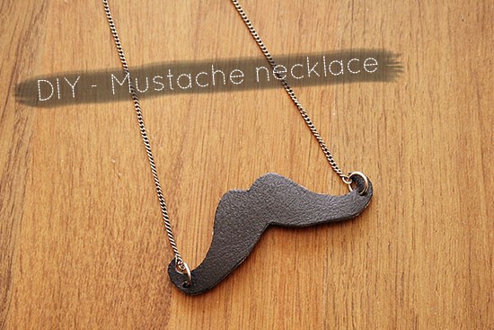Leather Mustache Necklace