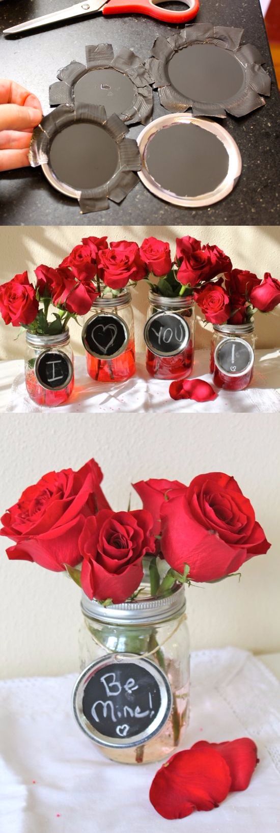 Mason Jar Valentine Chalkboard Vases Tutorial