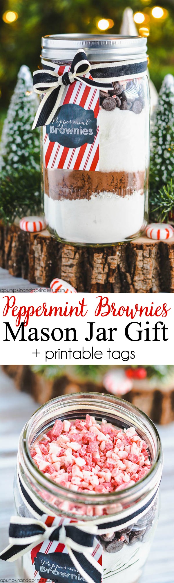 Peppermint Brownies Mason Jar Gifts Tutorial