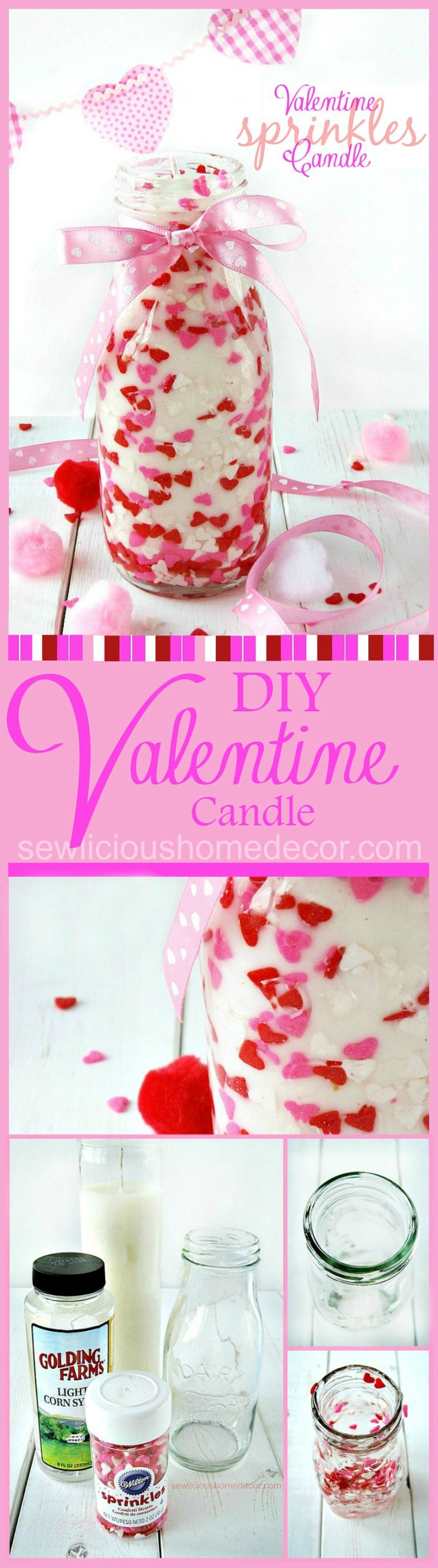 Valentine Sprinkles Candle Gift Tutorial